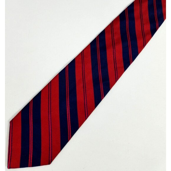 Brooks Brothers Red & Navy Blue Striped Silk Tie - Picture 1 of 9